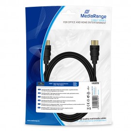 Καλώδιο MediaRange HDMI High Speed with Ethernet connection, gold-plated contacts, 10.2 Gbit/s data transfer rate, 2.0m, black
