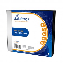 MediaRange DVD+R 120' 4.7GB 16x Slim Case x 5 (MR419)