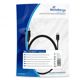Καλώδιο MediaRange Charge and sync, USB 2.0 to mini USB 2.0 B plug, 1.8m, black (MRCS188)