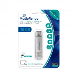 MediaRange USB 3.1 Combo Flash Drive with USB Type-C™ plug, 16GB (MR935)