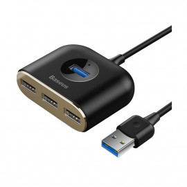 Baseus HUB Square round 4in1 USB Adapter USB3.0 1m Black (CAHUB-AY01) (BASCAHUB-AY01)