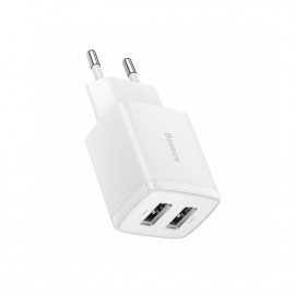 Baseus Φορτιστής Χωρίς Καλώδιο με 2 Θύρες USB-A 10.5W Λευκός (CCXJ010202) (BASCCXJ010202)