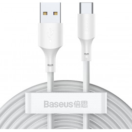 Baseus Simple Wisdom Regular USB 2.0 Cable USB-C male - USB-A male Λευκό 1.5m (TZCATZJ-02) (BASTZCATZJ-02)