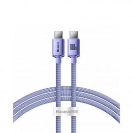 Baseus Crystal Shine Braided USB 2.0 Cable USB-C male - USB-C male Μωβ 1.2m (CAJY000605) (BASCAJY000605)