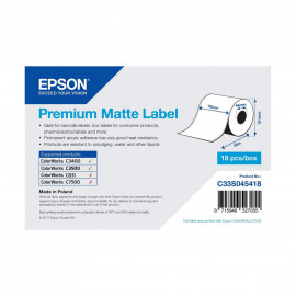Premium Matte Label Paper Roll Epson (76mm x 35m) 470g