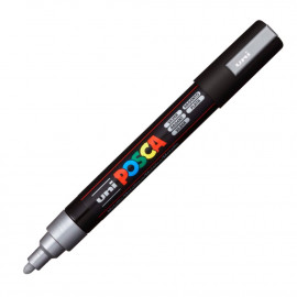 Uni-Ball Μαρκαδοροι Posca Pc-5M Medium Silver (PC5MMSLV) (UNIPC5MMSLV)