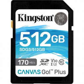 Kingston Canvas Go Plus SDXC 512GB Class 10 U3 V30 UHS-I (SDG3/512GB) (KINSDG3-512GB)