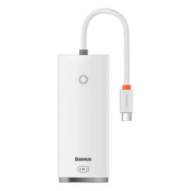 Baseus Lite Series Hub 4in1 USB-C to 4x USB 3.0 + USB-C 25cm White (WKQX030302) (BASWKQX030302)