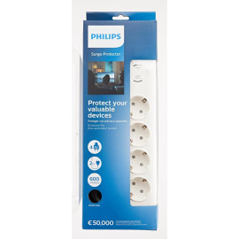 Philips Πολύπριζο Ασφαλείας με Καλώδιο 2m Λευκό (SPN7040WA/60) (PHISPN7040WA-60)