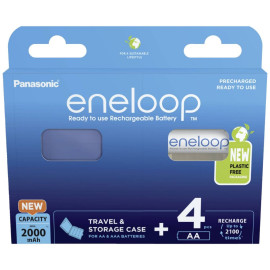 Panasonic Eneloop & Storage Case Επαναφορτιζόμενες Μπαταρίες AA Ni-MH 2000mAh 1.2V 4τμχ (39067927) (PAN39067927)