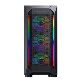 CC-COUGAR Case MX410 Mesh-G RGB Tempered Glass Middle ATX Black (4x120mm RGB fans preinstalled)