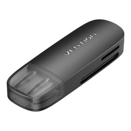 VENTION 2 in 1 USB 3.0 Type-C Card Reader (SD+TF) Black Dual Drive Letter (CLHB0) (VENCLHB0)