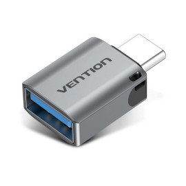 VENTION Type-C Male to USB 3.0 Female OTG Adapter Gray Aluminum Alloy Type (CDQH0) (VENCDQH0)