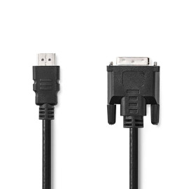 Nedis HDMI™ Cable DVI-D 24+1-Pin Male 2.00 m (CCGB34800BK20) (NEDCCGB34800BK20)