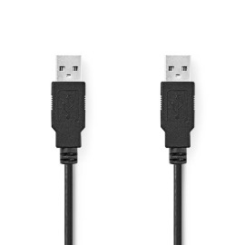 Nedis USB 2.0 Cable USB-A male - USB-A male 2m (CCGB60000BK20) (NEDCCGB60000BK20)