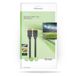 Nedis HDMI 1.4 Cable HDMI male - HDMI male 5m Μαύρο (CVGB34000BK50) (NEDCVGB34000BK50)