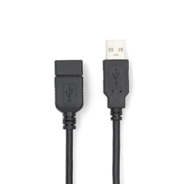 Nedis USB 2.0 Cable USB-A Male to USB-A Female 3m (CCGL60010BK30) (NEDCCGL60010BK30)