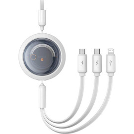 Baseus Fast Charging Cable 3in1 Free2Draw USB to micro USB+USB-C+Lightning 3.5A 1.1m White (P10368700211-01) (BASP10368700211-01