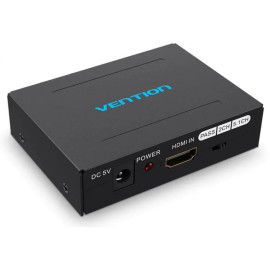 VENTION Audio Segregator HDMI to HDMI/ Optical Fiber/ 2RCA Audio Converter Black Metal Type (AFHB0) (VENAFHB0)