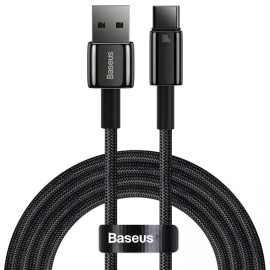 Baseus Καλώδιο USB σε USB-C Tungsten Gold 100W 2m Μαύρο (CAWJ000101) (BASCAWJ000101)