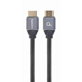 Gembird HDMI 2.0 Braided Cable HDMI male - HDMI male 1m Ασημί (CCBP-HDMI-1M) (GEMCCBP-HDMI-1M)