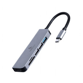 Gembird USB-C Docking Station με HDMI 4K Γκρι (A-CM-COMBO6-02) (GEMA-CM-COMBO6-02)