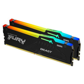 KINGSTON Memory KF564C32BBEAK2-64 FURY Beast Black RGB DDR5, 6000MT/s, 64GB KIT OF 2, EXPO