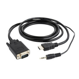 Gembird HDMI To VGA Mini Jack Converter 3m Black (A-HDMI-VGA-03-10) (GEMA-HDMI-VGA-03-10)