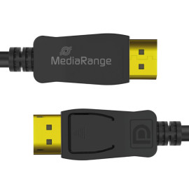 MediaRange DisplayPort Cable, Ver. 2.1, 40 Gbps, 4k@120Hz, 8k@60Hz, True Color 24 Bit, Deep Color 30 Bit, HDR, HDCP 2.2, 2.0m, 
