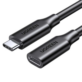 Ugreen Cable Nickel Plating USB Type C 3.1 Gen2 Male to Female 1m Black (10387) (UGR10387)