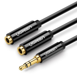 Ugreen AUX audio splitter 3.5mm jack cable AV123 25cm black (20816) (UGR20816)