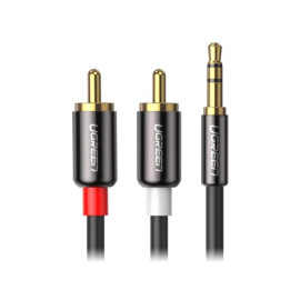 Ugreen AV102 2x RCA cable Cinch jack 3.5 mm 2m black (10510) (UGR10510)