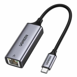 Ugreen External Network Adapter CM199 RJ45 - Usb Type C (1000 Mbps / 1 Gbps) Gigabit Ethernet Gray (50737B) (UGR50737B)