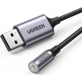 Ugreen Audio Adapter CM477 USB to Mini Jack 3.5mm AUX grey (30757) (UGR30757)