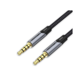 VENTION Cotton Braided 3.5mm Male to Male Audio Cable 2M Gray Aluminum Alloy Type (BAQHH) (VENBAQHH)