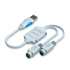 VENTION USB2.0 to Dual PS/2 Adapter Cable 0.3M Blue (VAS-C03-S) (VENVAS-C03-S)