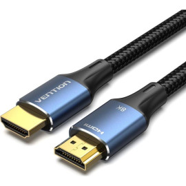 VENTION Cotton Braided 8K HDMI Male to Male Cable 1.5M Blue Aluminum Alloy Type (ALGLG) (VENALGLG)