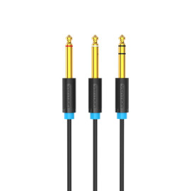 VENTION TRS 6.5mm Male to 2*6.5mm Male Audio Cable 3M Black (BATBI) (VENBATBI)