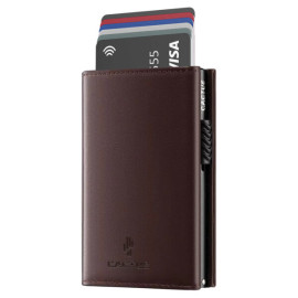 Cactus Premium Πορτοφόλι Δερμάτινο 3πλο με καρτοθήκη RFID Καφέ Σκούρο