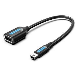 VENTION USB 2.0 Mini-B Male to A Female OTG Cable 0.15M Black PVC Type (CCTBB) (VENCCTBB)