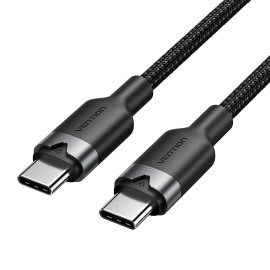 VENTION USB 2.0 Type-C Male to Type-C Male 3A Cable 1M Black Aluminum Alloy Type (TRDBF) (VENTRDBF)