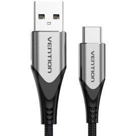 VENTION Cotton Braided USB 2.0 A Male to C Male 3A Cable 3M Gray Aluminum Alloy Type (CODHI) (VENCODHI)