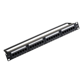 VENTION 24-Port Cat6 Unshielded Patch Panel Black (KGCB0) (VENKGCB0)
