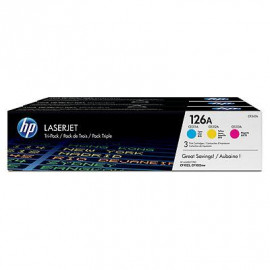 Toner Laser HP LJ Color CP1025 126A Tri Pack (Cyan, Magenta, Yellow)