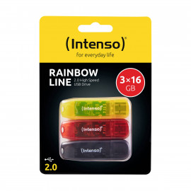 USB Stick Intenso 3 x 16 GB Rainbow Triple Pack - 3502473