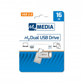 MyMedia My Dual USB Drive 16GB, USB 2.0 + USB C (by Verbatim) - 69265