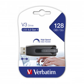 USB DRIVE 3.0 STORE ´N´ GO V3 SLIDER 128GB Grey - 49189